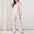 thumbnail image 2 of KLL Rainboe And Rabbit Print Women's Long Sleeve Pajamas with Pants Sleepwear Loungewear 2 Set-XX-Large, 2 of 7