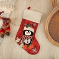 thumbnail image 1 of 18" Large Christmas Stockings with 3D Style Santa Snowman Reindeer Character Pattern for Christmas Decoration,Classic Pattern, 1 of 5