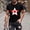 Black, variant on Men's Canadian Flag Print Short Sleeve Round Neck Pullover T - Shirt