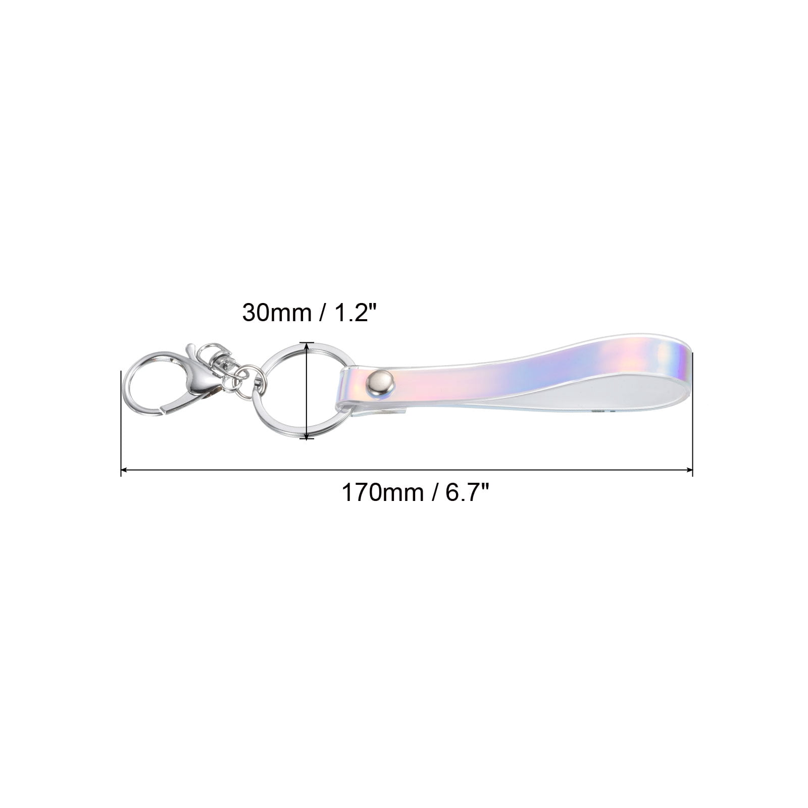 Unique Bargains Wrist Lanyard for Key Wristlet Strap Silver Keyring