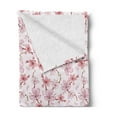 thumbnail image 2 of East Soft Flannel Fleece Blanket, Gentle Cherry Blossom Sakura Flower Spring Season Inspired Japanese Foliage Love, Cozy Plush for Indoor and Outdoor Use, 50" x 60", Pale Pink Blush, by Ambesonne, 2 of 5