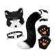 thumbnail image 1 of Conjunto de collar y cola de animal, encantador disfraz para fiestas temáticas de Halloween, máscara facial Negro Blanco, 1 of 9