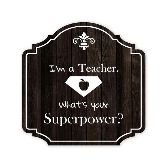 Heritage Plus I'm A Teacher. What's Your Superpower? Wall or Door Sign | Funny Classroom Decor - Large