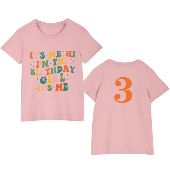 GERsome Birthday Shirts for Girls and Boys Birthday Short Sleeve Crewneck T-Shirt 3-10 Years Birthday Cotton T-Shirt Happy Birthday Party Outfits Tops Kids Summer Outfit Shirt