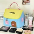 thumbnail image 3 of Cute House-Shaped Makeup Bag – Travel Cosmetic Organizer with Handle, Large Capacity, Portable & Stylish Design for Women Yellow roof, 3 of 6