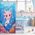 thumbnail image 3 of Manfei Ocean-Themed Axolotl Shower Curtain 72Wx72L,Kawaii Ocean Animal Bathroom Curtain, 3 of 5