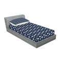 thumbnail image 2 of Ambesonne Navy Blue Fitted Sheet & Pillow Sham Set, Maritime Anchor Whale, Twin, Navy Blue White, 2 of 2
