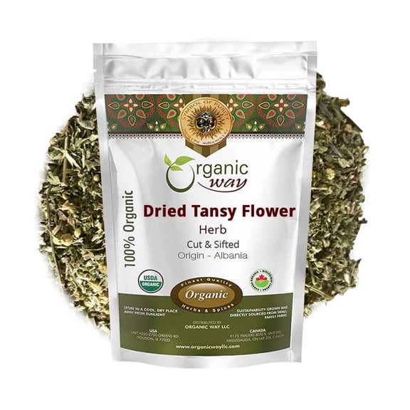 Organic Dried Tansy Flower Herb Tea Cut & Sifted | European Wild-Crafted | Organic & Kosher Certified | Vegan, Non GMO & Gluten Free | USDA Certified | Origin - Albania (4 Oz)