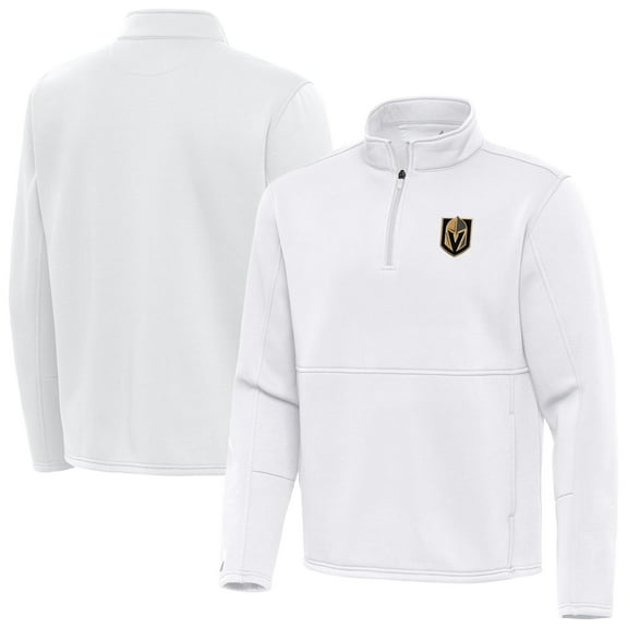 Men's Antigua White Vegas Golden Knights Twist Quarter-Zip Pullover Jacket