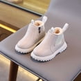 thumbnail image 4 of BXJX Girls Ankle Boots, Round Toe Fleece Lined Warm Slip-Resistant Kids Short Boots Beige Size 7 Toddler, 4 of 7