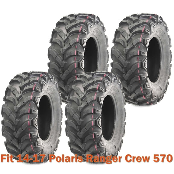 14-17 Polaris Ranger Crew 570 Full Set 4 ATV tires 25x10-12 P341 Deep Tread Mud