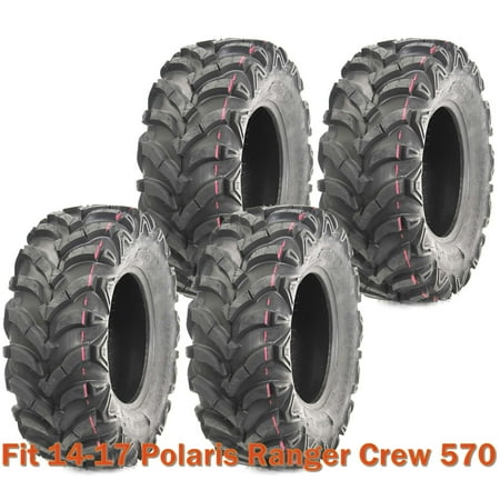 14-17 Polaris Ranger Crew 570 Full Set 4 ATV tires 25x10-12 P341 Deep Tread (Best Trailer For Polaris Ranger Crew)
