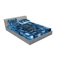 thumbnail image 2 of Ambesonne Abstract Fitted Sheet & Pillow Sham Set, Digital Geometric Cubes, Queen, Blue, 2 of 2
