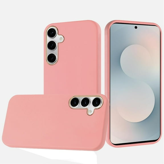 For Samsung s25 FE Classy Slick Chromed Around Hybrid Case Cover - Light Pink