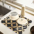 thumbnail image 2 of Yayeee Dish Drying Mat for Kitchen Counter 18" x 24" Microfiber Super Absorbent Coffee Decorative Pad, Black Geometric, 2 of 9