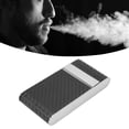 thumbnail image 1 of Metal Cigarette Case, Slim Stainless Steel Cigarette Case Compact  for Credit Card for Men Black, 1 of 7