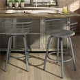 thumbnail image 3 of Amisco Brisk 25" Distressed Wood Swivel Counter Stool in Gray/Glossy Gray, 3 of 9
