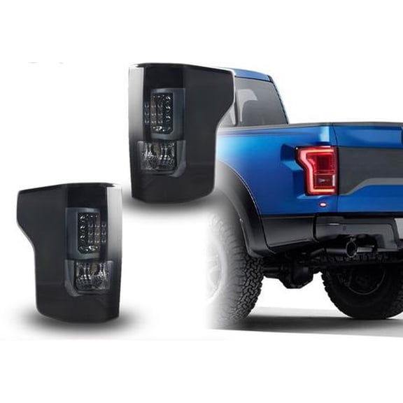Tail Lights LED Black/Smoke Fit 2015 2016 2017 Ford F150 Brake Aftermarket Lamp