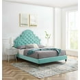 thumbnail image 2 of Tufted Platform Bed Frame, Queen Size, Velvet, Blue, Modern Contemporary Urban Design, Bedroom Master Guest Suite, 2 of 10
