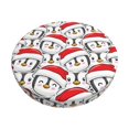 thumbnail image 1 of Disketp Cute Christmas Hat Penguin Funda Redonda para Taburete, Funda de Cojín para Silla de Bar Suave y Elástica-13 inch, 1 of 7