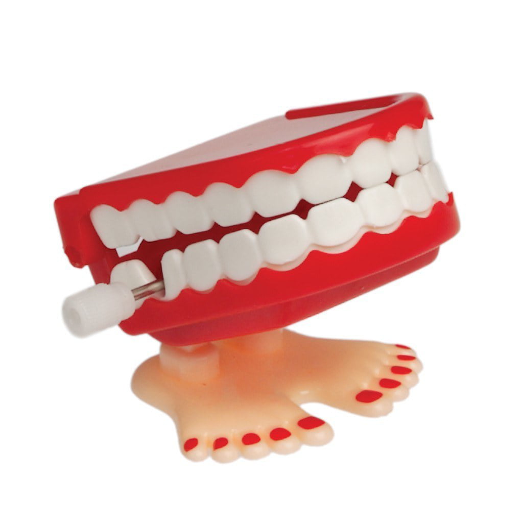 Funny JUMPING TEETH CHATTERING SMILE TEETH Small Wind 2 Up Sale; Feet Toy C F0X1 