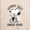 thumbnail image 3 of Peanuts - Worry Less Snack More Snoopy - Women's Lightweight French Terry Long Sleeve Shirt, 3 of 6