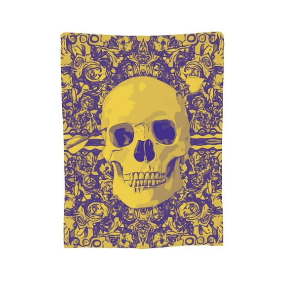 XMXY Fleece Throw Blanket for Couch, Floral Skeleton Arrow Print Lightweight Plush Fuzzy Cozy Soft Bed Blankets and Throws for Sofa, 40"x30" inches