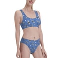 thumbnail image 4 of High Waisted Bikini Sets For Women, Bee Dragonfly Blue Swimsuits Tummy Control, Two Pieces Bathing Suit, 4 of 8
