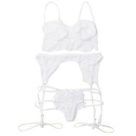 

Women Lingerie Sets with Garter Belt Lace Bodysuit Bra & Brief Sets