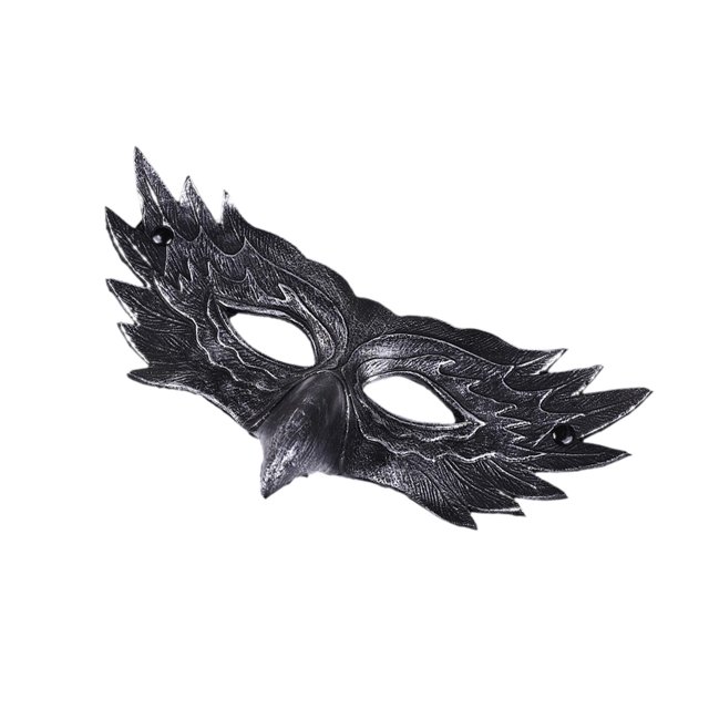 Máscara de animal para Halloween, accesorio fotográfico para cosplay, cubierta facial para fiesta de graduación, juego de rol ÁguilaPlata16cmx30cm