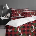 thumbnail image 4 of Christmas Deer King Size Comforter Set, Snowflake Cardinal Berry Leaf Plaid Snowflake Bedding for All Seasons, 4 Pcs Bed Set with 1Comforter (90"x106") ,1 Sheet(94"x116"), 2 Pillowcases (19"x35"), 4 of 7