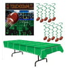 Football Party Supplies - Football Party Decorations: Large Scene Setter, Hanging Swirls & Table Cover
