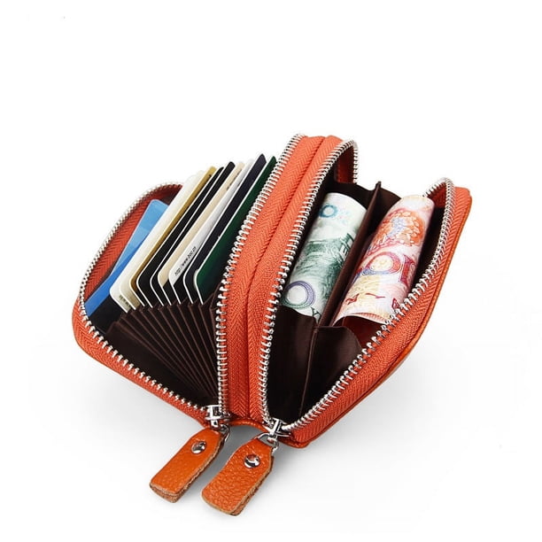 Bolsa para tarjetas de piel de vaca de primera capa con RFID antimagnético, versión coreana, bolsa para tarjetas, versión grande, bolsa para tarjetas de cambio