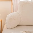 thumbnail image 6 of Faux Fur Reading Pillow Large Adult Teens Back Rest Pillow with Arms, Bedrest Pillow for Sitting Up in Bed (Ivory,Large), 6 of 14