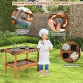 thumbnail image 6 of Costway Kids Wooden Mud Play Kitchen Cart with Sink, 4 Stoves & Storage Shelf Natural, 6 of 10