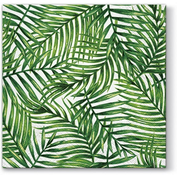 Tropical Green Leaves - Decorative Lunch Paper Napkins 100pcs  - Perfect for Pool Party, Birthday, Special Occasions, Anniversaries