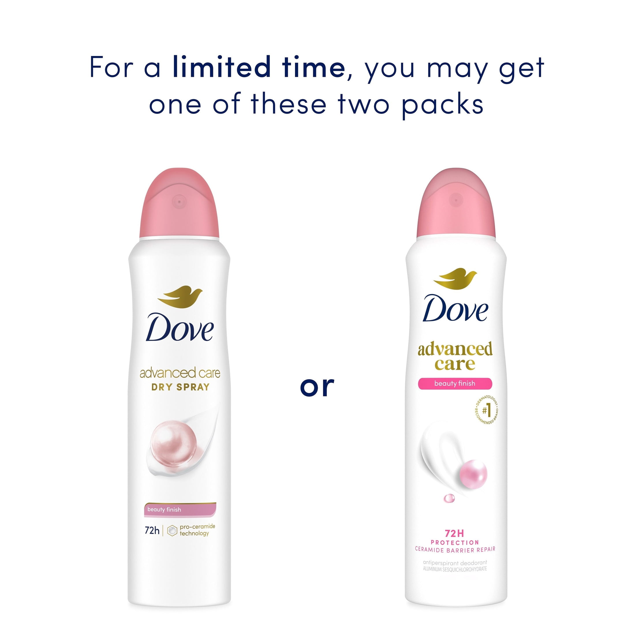 Dove Advanced Care Antiperspirant Deodorant Spray For Women Beauty Finish 72-Hour Sweat And Odor Protection ,3.8 oz Twin Pack