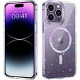 thumbnail image 1 of YWC-Magnetic Case for iPhone 14 Pro Compatible with MagSafe, Glitter Bling iPhone 14 Pro Case Slim Transparent Cover Full Body Protective Phone Cases for iPhone 14 Pro 6.1 Inch, Glitter Clear, 1 of 4