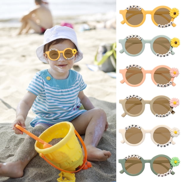 Gafas de sol redondas Protección UV – Gafas de sol redondas de montura pequeña y monas, moda casual de playa de verano, gafas de sol ligeras de colores mezclados y de moda