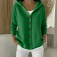 thumbnail image 2 of Breezora Women's Button Front Hooded Knit Cardigan Long Sleeve Comfortable Open Front Jacket XL Size Green, 2 of 5