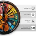 thumbnail image 3 of Colorful Violin Wall Clock 10 Inch Silent Non Ticking Round Clock Decoration for Living Room Kitchen Bedroom Bathroom Office Classroom, 3 of 8