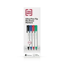 Staples TRU RED Pen Dry Erase Markers Ultra Fine Tip Assorted TR57422