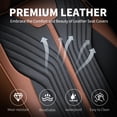 thumbnail image 4 of FLORICH Universal Fit Full Set Car Seat Cover for Most Cars Trucks SUV, Comfortable Luxury Leather Automotive Seat Covers - Breathable Waterproof, Brown & Black, 4 of 8