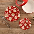 thumbnail image 2 of SKYSONIC Cartoon Owls Pot Holders Trivets, 2 Pcs Heat Resistant Trivets, Cotton Thread Weave Mats for Hot Pads Pans Pot Bowl Teapot for Kitchen Decor, 2 of 7