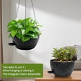 thumbnail image 3 of Self Watering Hanging Planters, 2 Pack 10'' Plastic Pots with Drainage Holes & Reservoir Tray (Speckled Black) | Indoor & Outdoor Use for Ferns, Ivy, Herbs, Succulents, 3 of 7