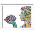 thumbnail image 2 of Woman Face With Multicolored Indian Pattern Holding Lotus Flower, Side View, Digital Painting, Framed Art Print Wall Art by shooarts Sold by Art.Com, 2 of 3