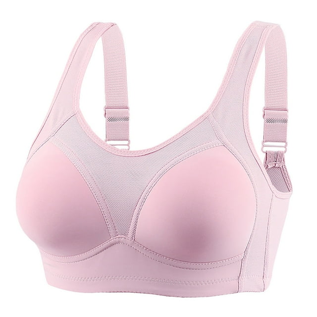 Bowake Bras for Women Wireless Push up Bra Soft Support Seamless Comfortable Full-Coverage Wire Free Bralette Pink