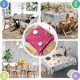 thumbnail image 4 of Pink Skull Snowflake Pattern Square Tablecloth,Waterproof Square Table Cover,Wipeable Spillproof Washable Table Cover for Home Kitchen Party Decor 60"x60"(152x152cm), 4 of 6