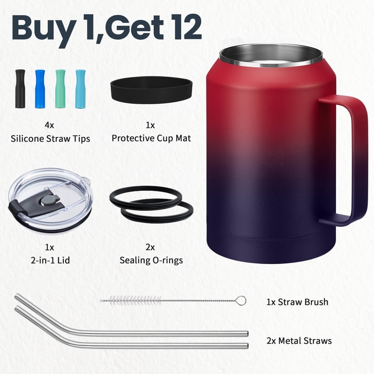 OOICO 32oz Insulated Stainless Steel Tumbler with Handle photo 8