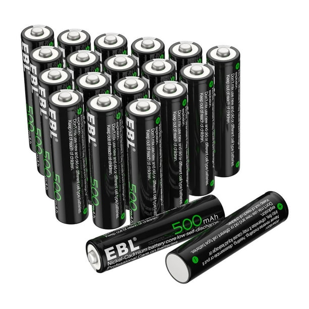EBL 20-Pack 1.2V 500mAh AAA Battery Ni-CD Rechargeable Batteries for